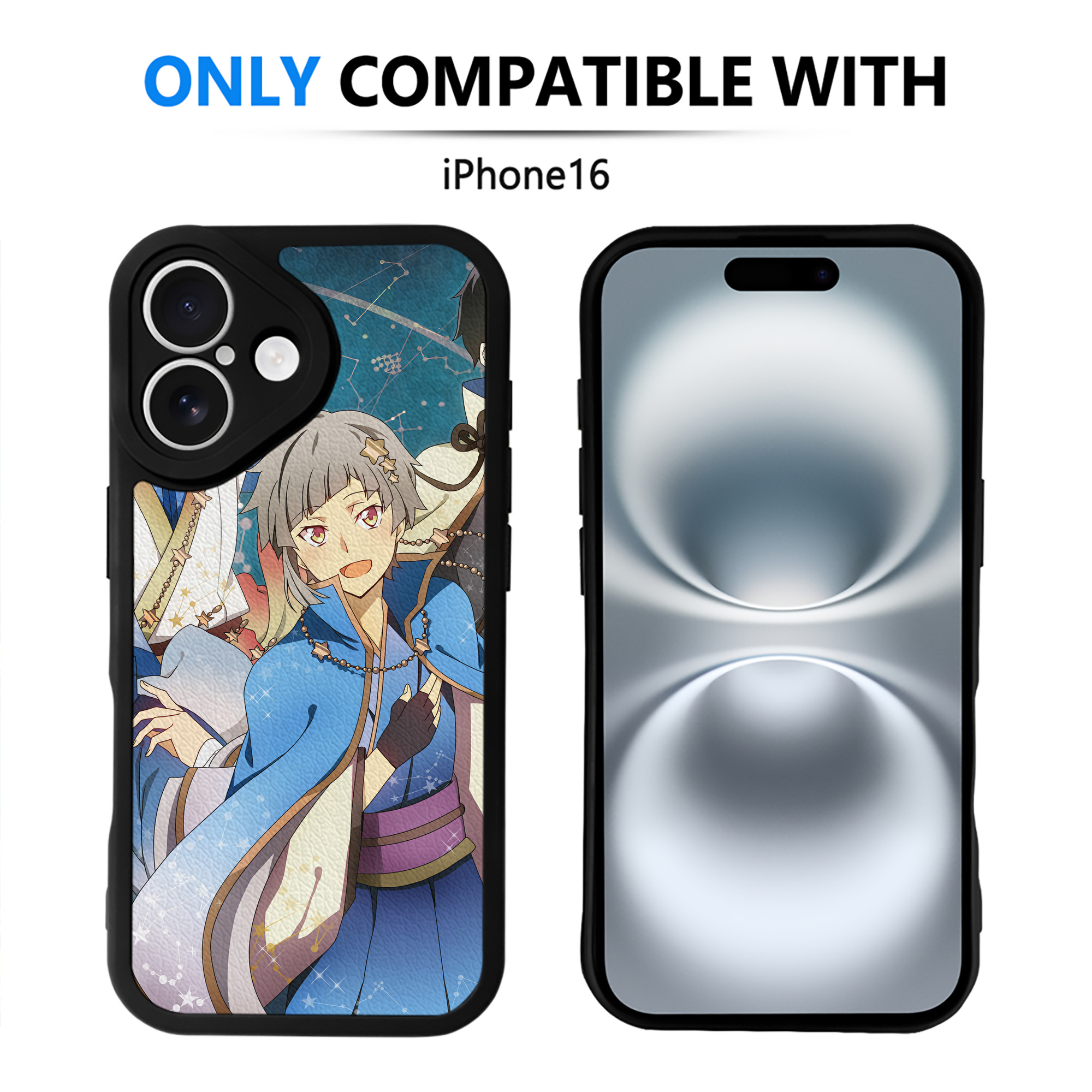 （画像用） 文豪ストレイドッグス Bungo Stray Dogs 【iPhone 16シリーズ対応】シリコンスマホケース（レザー調） 材質：シリコン